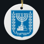 ISRAEL Christmas Ornament / קישוט חג מולד ישראל<br><div class="desc">Add a touch of Israel to your Christmas tree or to simply decorate your home. One side of your ceramic ornament you will find the seal of Israel and on the other the Israeli flag. The high quality and appearance of this ornament are sure to make this a family heirloom....</div>