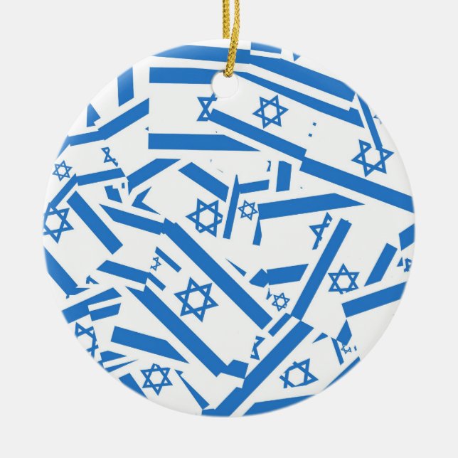 Israel Collage Ceramic Ornament (Front)