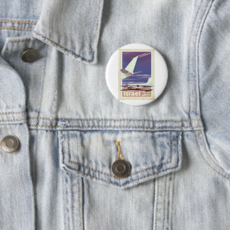 Israel Commercial airliner travel poster 2 Inch Round Button