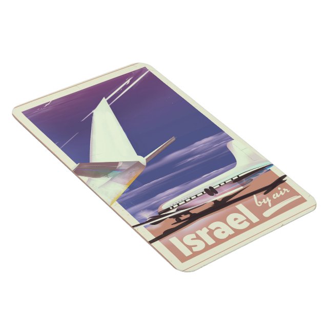 Israel Commercial airliner travel poster Magnet (Right Side)