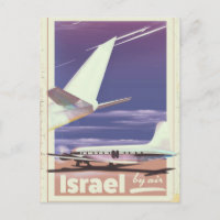 Israel Commercial airliner travel poster