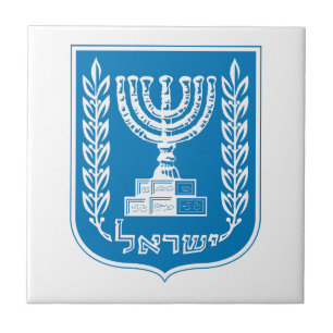 Israel country coat arms symbol emblem flag tile