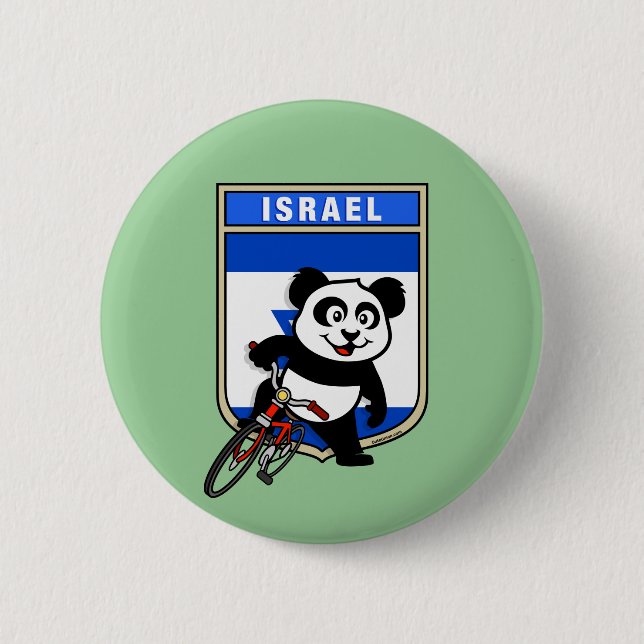 Israel Cycling Panda 2 Inch Round Button (Front)