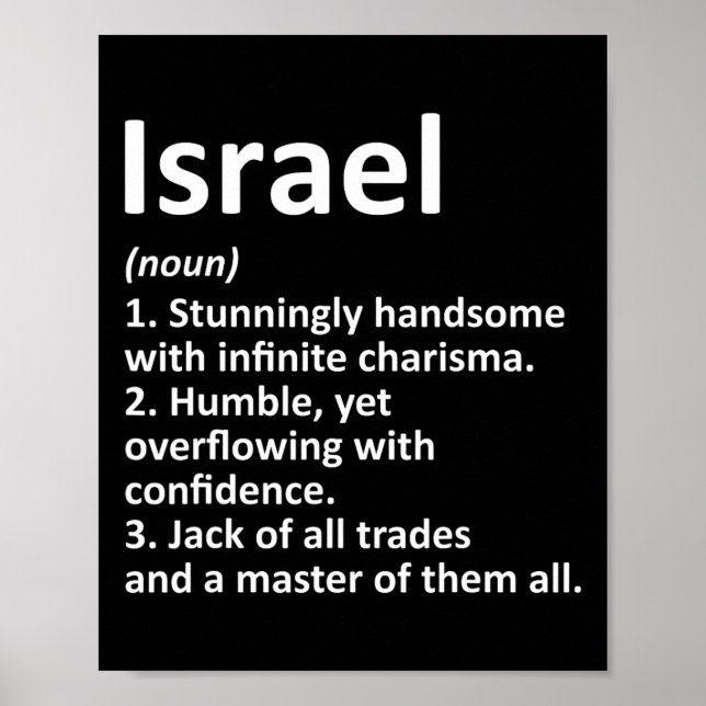 Israel Definition Personalized Name Funny Birthday Poster (Front)