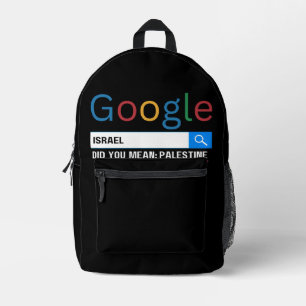 israel did you mean Palestine research graghic tee Printed Backpack