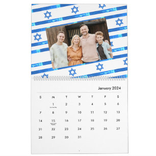 Israel Flag לוח שנה  2025 American Jewish  Calendar