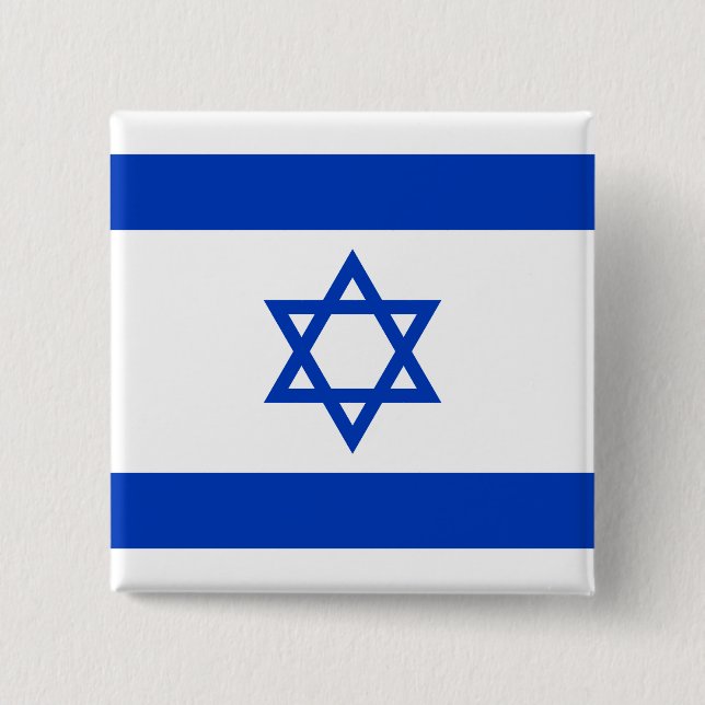 Israel Flag 2 Inch Square Button (Front)