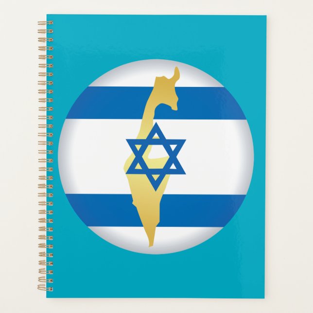 Israel Flag and Map Blue Star of David Emblem (Devant)