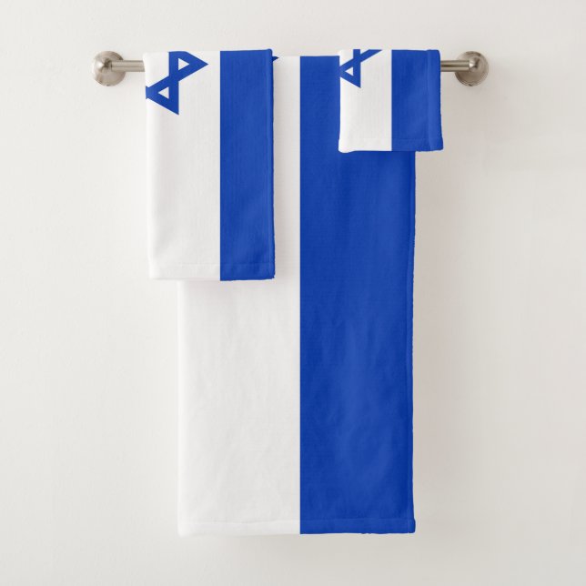 Israel flag bath towel set (Insitu)