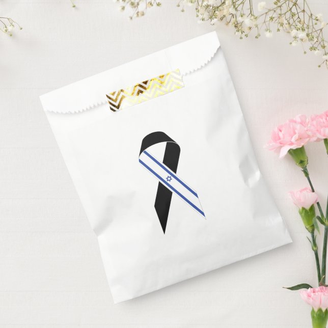 Israel flag black ribbon favour bag (Sealed)