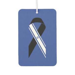 Israel flag black ribbon memorial blue air freshener