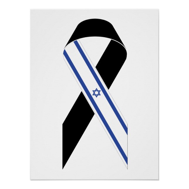 Israel flag black ribbon poster (Front)