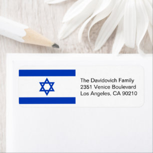 Israel flag black white blue return address