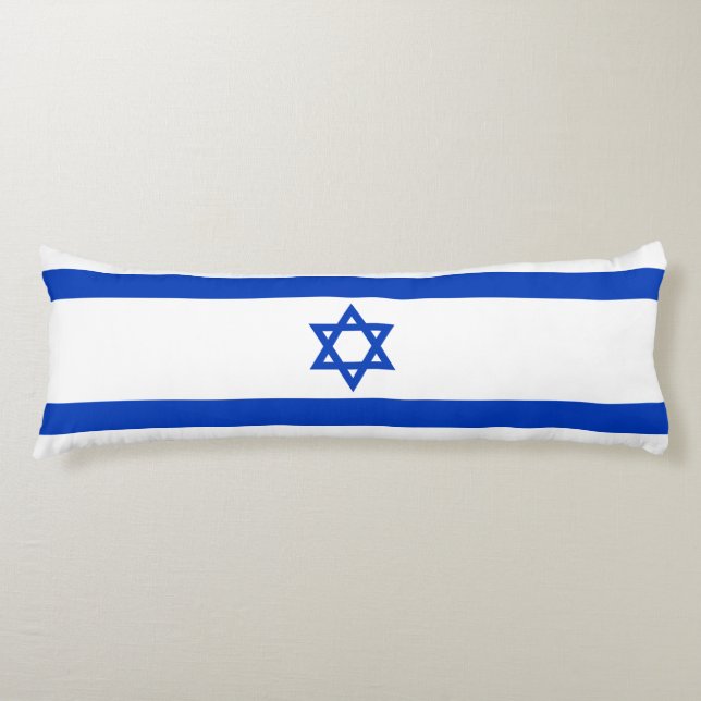 Israel flag blue and white modern patriotic body pillow (Front)