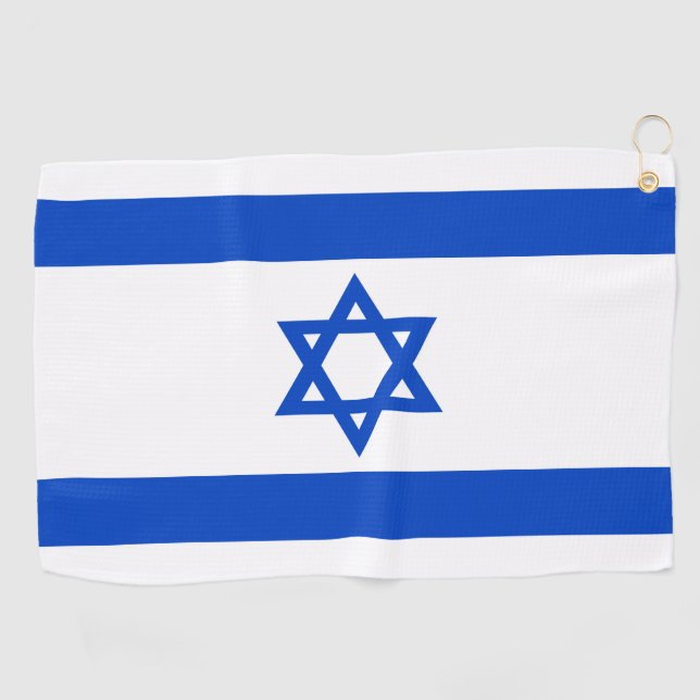 Israel flag blue Star of David Golf Towel (Horizontal)