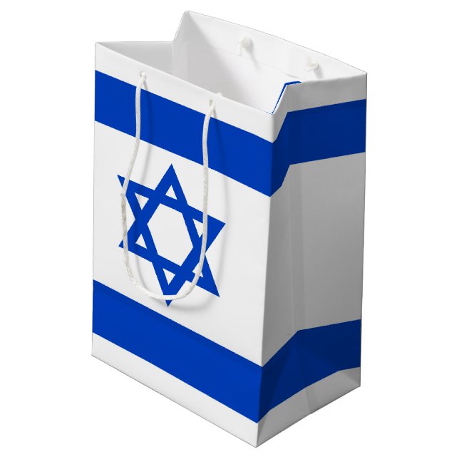 Israel flag blue Star of David Medium Gift Bag (Back Angled)