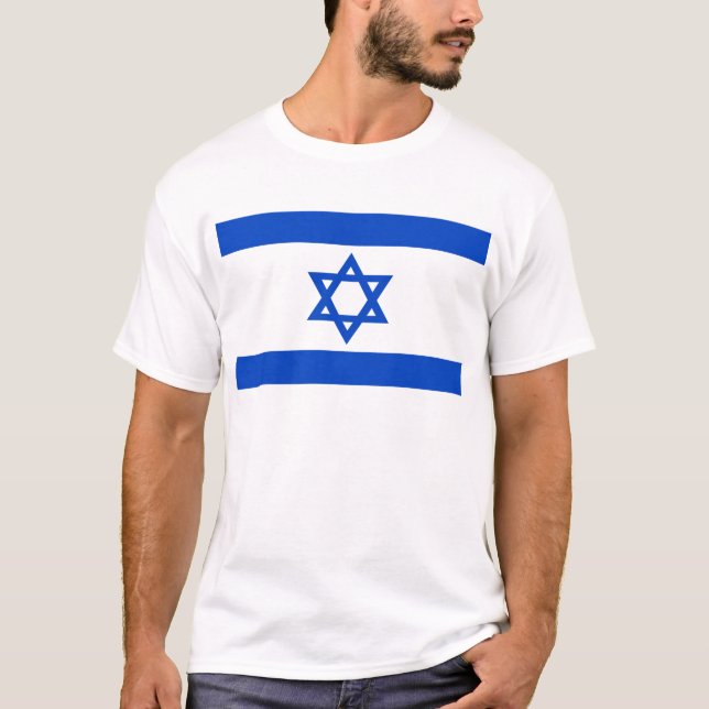 Israel flag blue Star of David T-Shirt (Front)