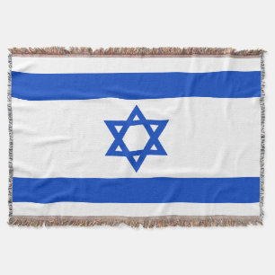 Israel flag blue Star of David Throw Blanket
