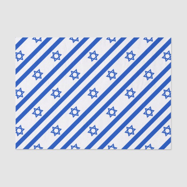 Israel flag blue Star of David Tissue Paper (Front)