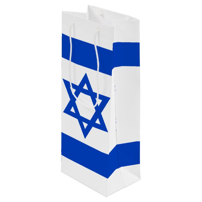 Israel flag blue Star of David Wine Gift Bag (Front Angled)