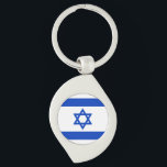 Israel flag blue white modern patriotic keychain<br><div class="desc">Israel flag blue and white modern patriotic keychain.
Israeli Flag.</div>