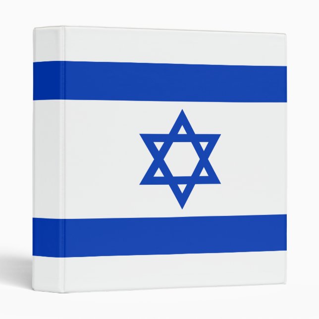Israel flag blue white modern pattern patriotic binder (Front/Spine)