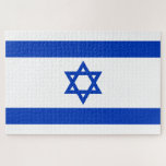 Israel flag blue white modern pattern patriotic jigsaw puzzle<br><div class="desc">Israel flag blue and white modern pattern patriotic jigsaw puzzle.
Israeli Flag.</div>