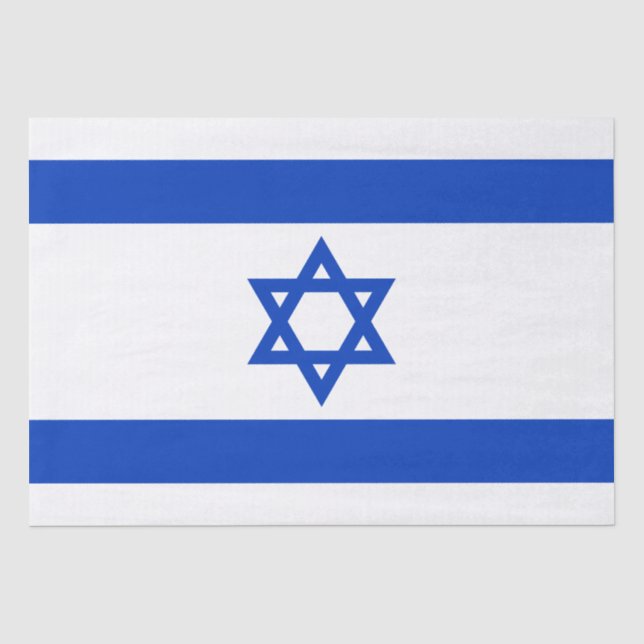 Israel flag blue white modern pattern patriotic tissue paper (Front)