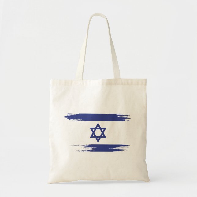 Israel Flag Brush Art Tote Bag (Front)
