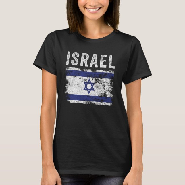 Israel Flag Distressed - Israeli Flag T-Shirt (Front)
