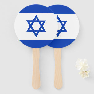 Israel flag hand fan