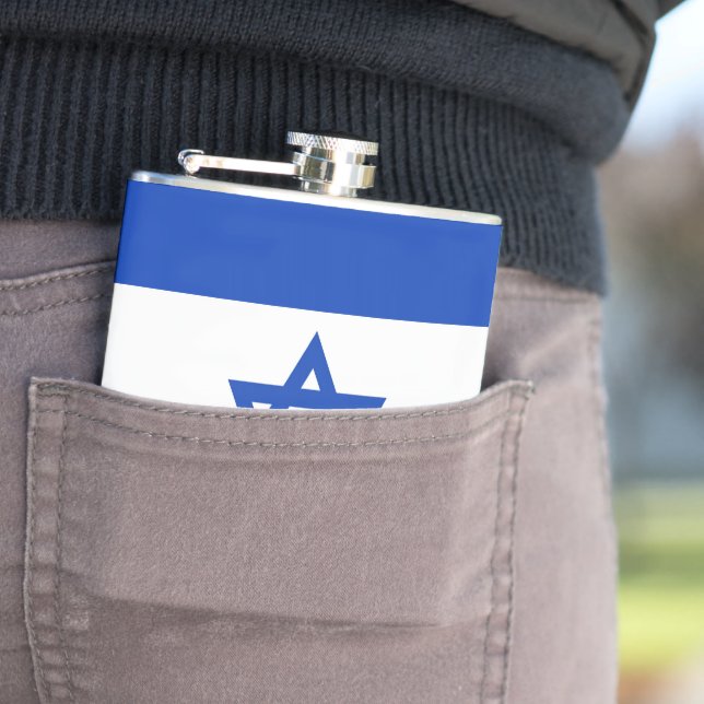 Israel flag hip flask (In Situ)