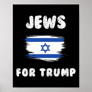 Israel Flag Jews For Trump Poster