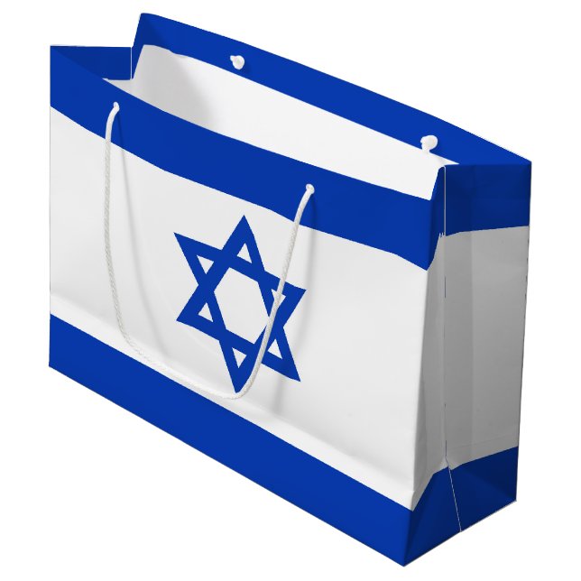 Israel flag large gift bag (Front Angled)