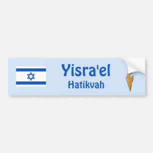 Israel Flag + Map Bumper Sticker