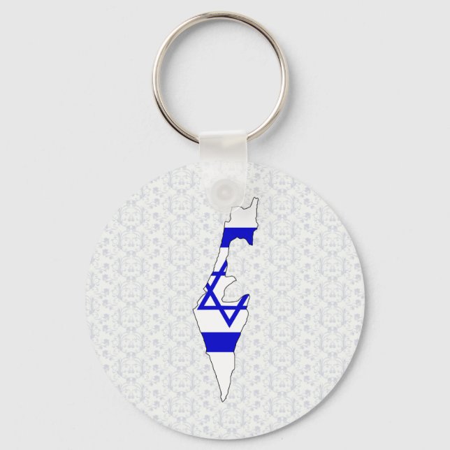 Israel Flag Map full size Keychain (Front)