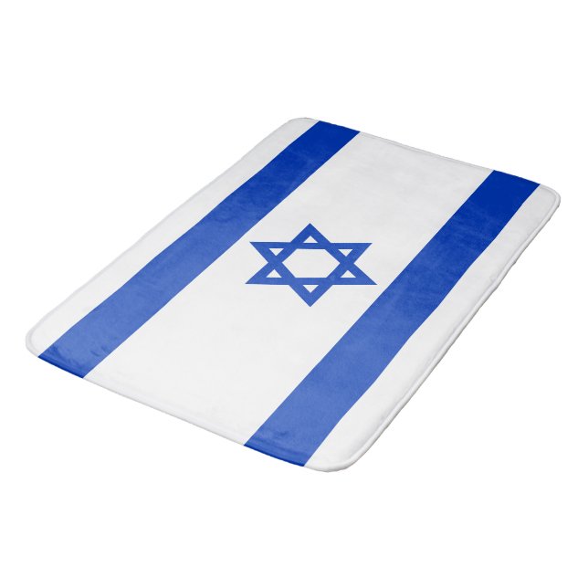 Israel flag modern patriotic bath mat (Angled)