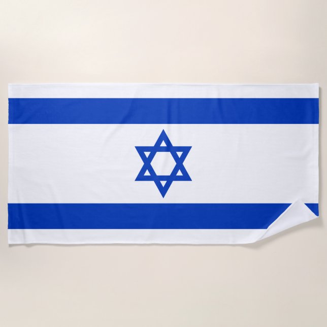 Israel flag modern patriotic beach towel (Front)