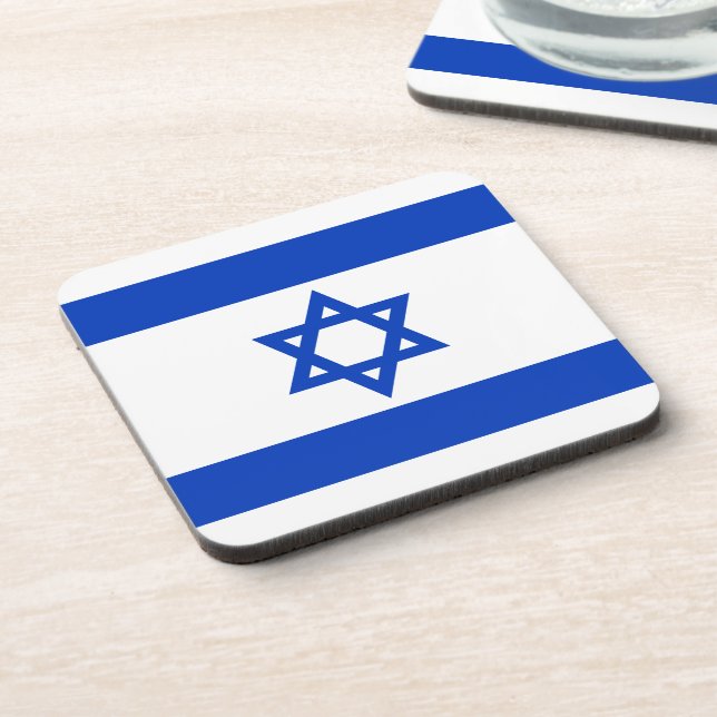Israel flag modern patriotic coaster (Left Side)