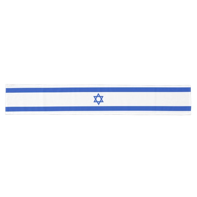 Israel flag modern patriotic long table runner (Horizontal)
