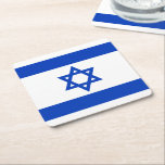 Israel flag modern patriotic square paper coaster<br><div class="desc">Israel flag modern patriotic Square Paper Coaster. Available in many shapes.
Israeli Flag.</div>