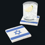 Israel flag modern patriotic stone coaster<br><div class="desc">Israel flag modern patriotic Stone Coaster 
Israeli Flag.</div>