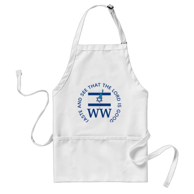 ISRAEL Flag MONOGRAM Customized Scripture Standard Apron (Front)