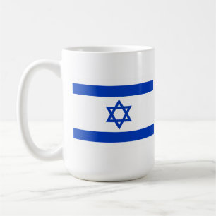 Israel Flag Mug   Blue and White Magen David