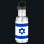 Israel flag patriotic modern 532 ml water bottle<br><div class="desc">Israel flag modern patriotic stainless steel water bottle.
Israeli Flag.</div>