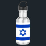 Israel flag patriotic modern 532 ml water bottle<br><div class="desc">Israel flag modern patriotic stainless steel water bottle.
Israeli Flag.</div>