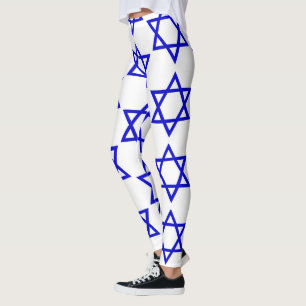 Israel flag pattern leggings