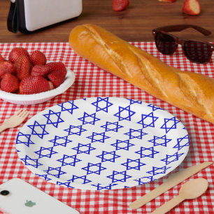 Israel flag pattern paper plate