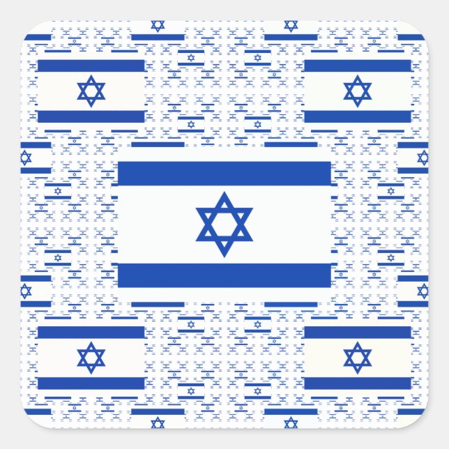 Israel Flag - Star of David -  in Layers Square Sticker (Front)