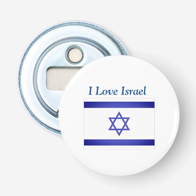  Israel Flag Star of David  Magnet Bottle Opener (Front)